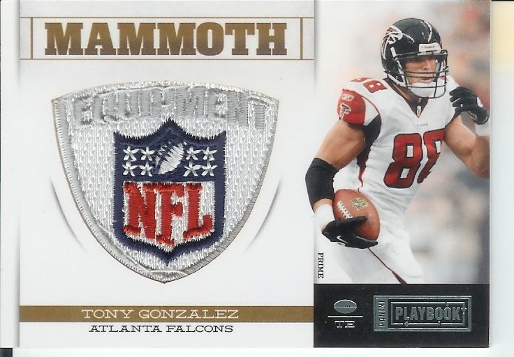 2011 Panini Playbook Tony Gonzalez Mammoth NFL Shield Patch Card