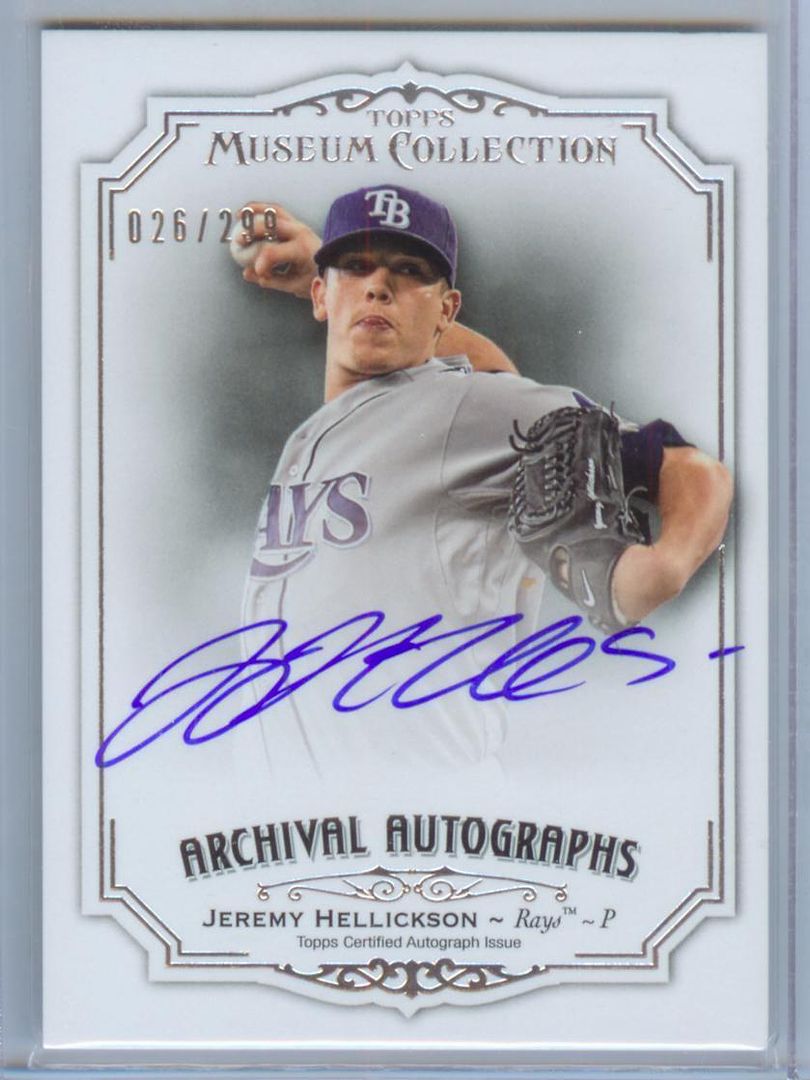 2012 Topps Museum Collection Jeremy Hellickson Archival Autograph