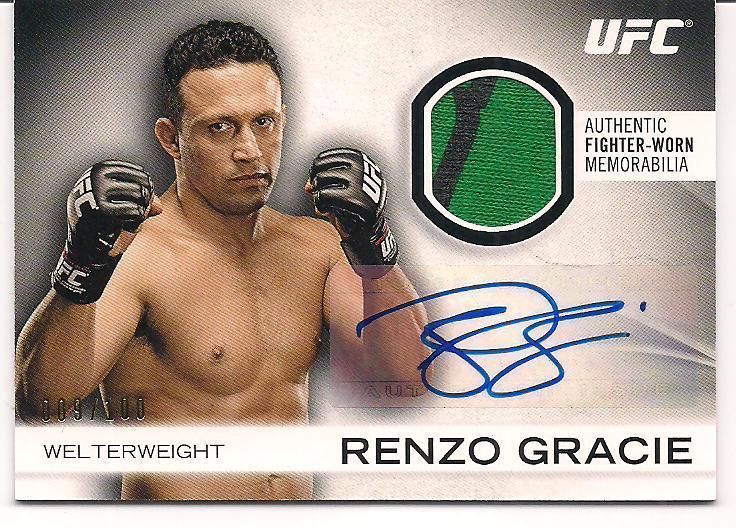2012 Topps UFC Knockout Fighter Relic Autograph Renzo Gracie Card