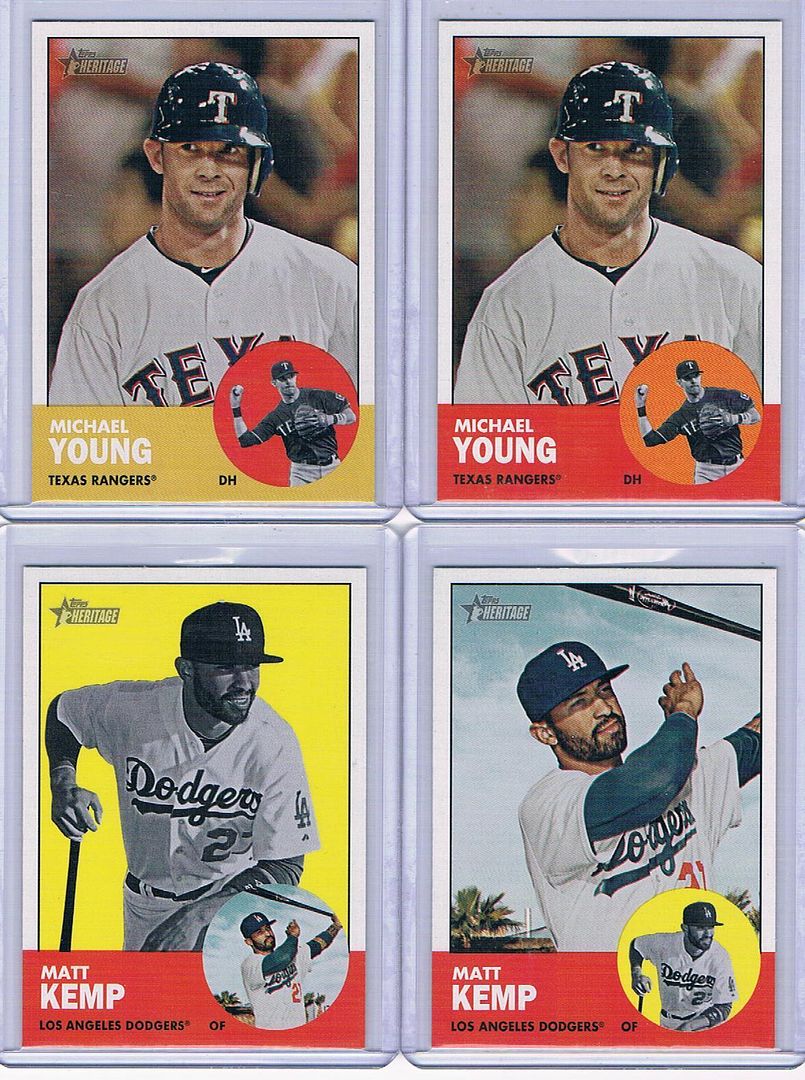 2012 Topps Heritage Michael Young Color Swap Variation