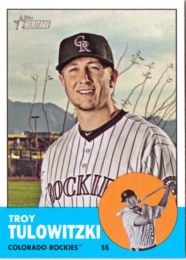 2012 Topps Heritage Baseball Troy Tulowitzki Sp Card