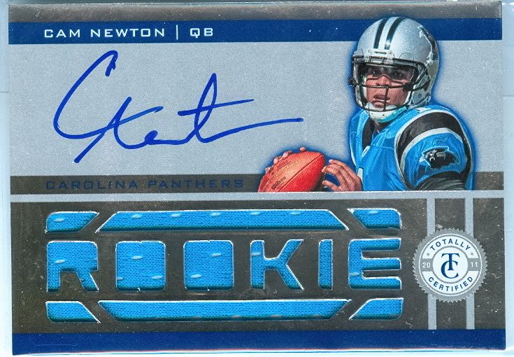 2011 Panini Totally Certified Cam Newton Autograph Material RC Card
