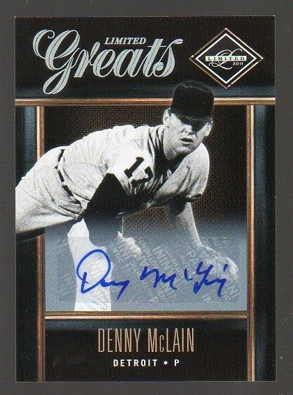 2011 Panini Limited Greats Autograph #3 Denny McLain Card