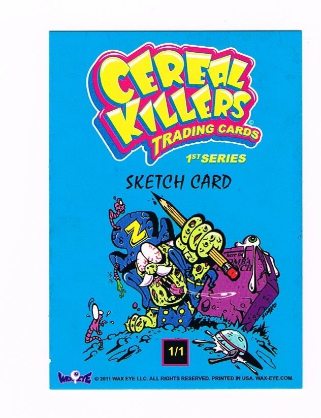 Cereal Killers Series 1 Joe Simko Original Sketch Art Card Back