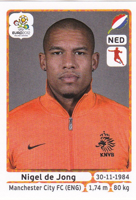 2012 Panini Euro Soccer Stickers Nigel De Jong