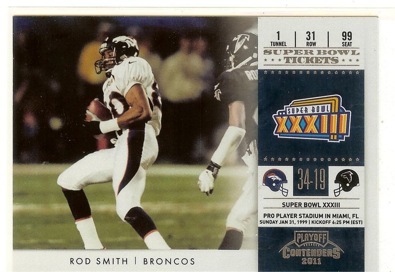 2011 Panini Contenders Rod Smith Super Bowl Ticket