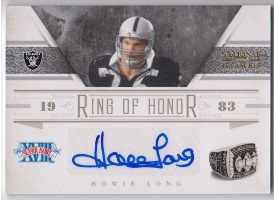 2011 Playoff National Treasures Ring Of Honor Howie Long Autograph Card
