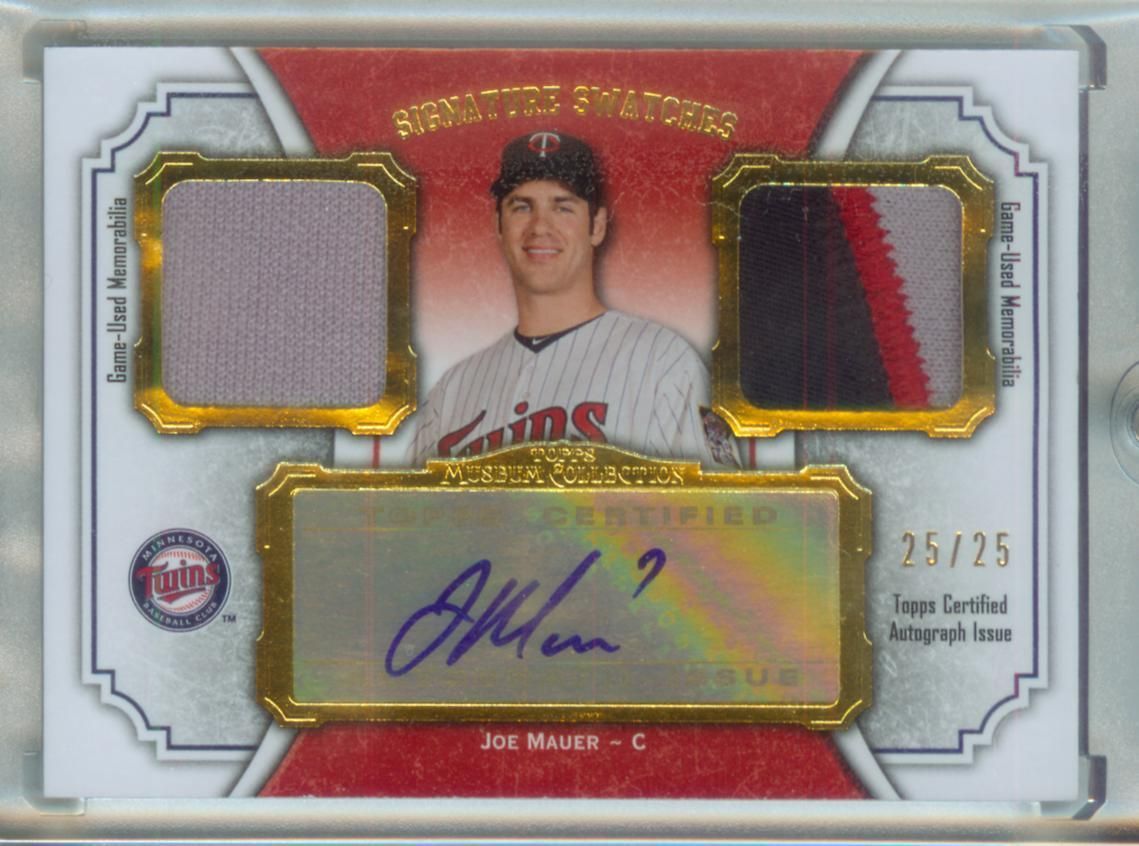 2012 Topps Museum Collection Joe Mauer Signature Swatches Dual Relic Auto