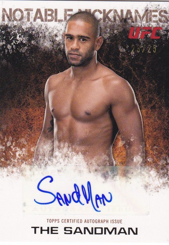 2012 Topps UFC Knockout Jorge Santiago Notable Nicknames The Sandman Autograph Card #/25