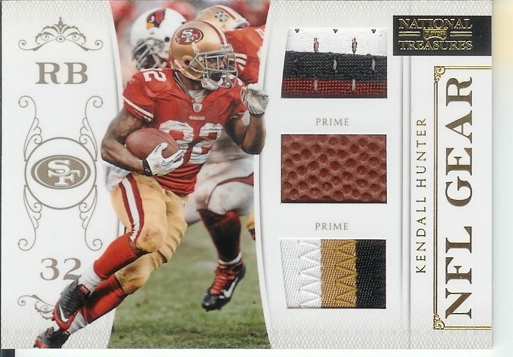 2011 Panini National Treasures Kendall Hunter NFL Gear Prime Jersey Football Patch Card