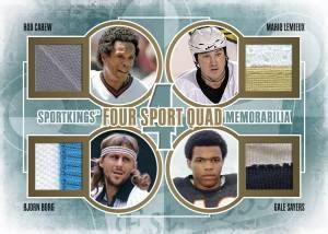 2012 Sportkings Series E Four Sport Quad Memorabilia Card