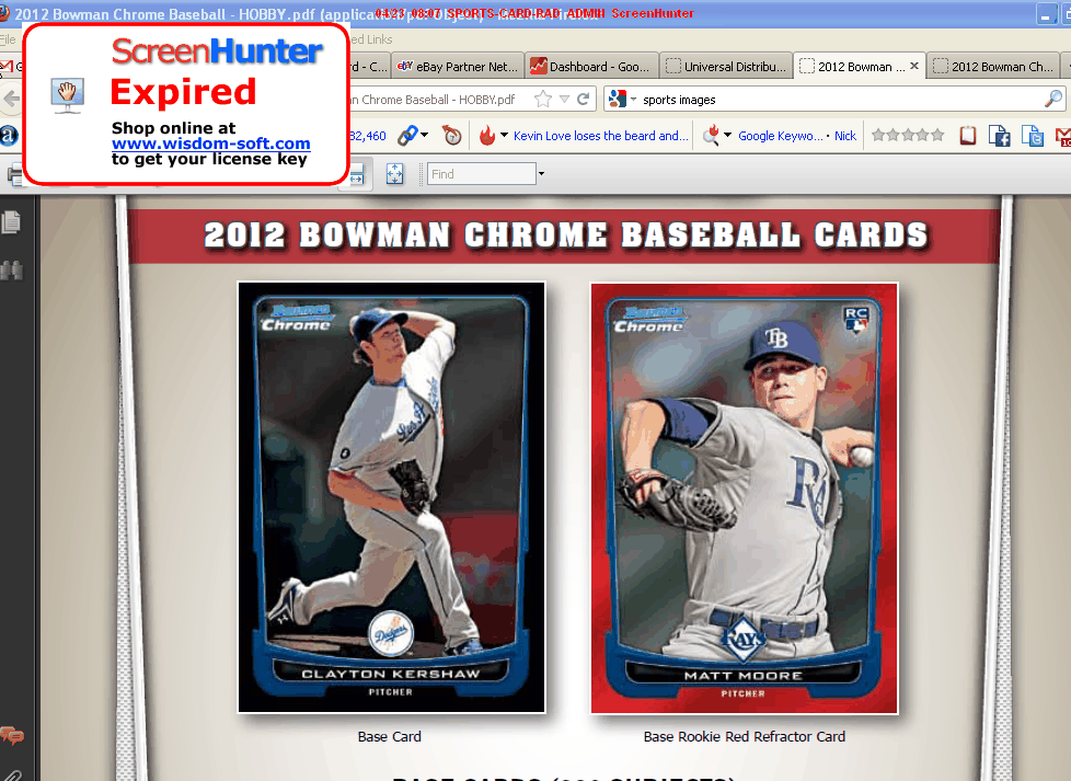 2012 Bowman Chrome Clayton Kershaw Base Card
