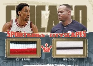 2012 Sportkings Series E Cityscapes Dual Jersey Card #CS-10 Scottie Pippen - Frank Thomas