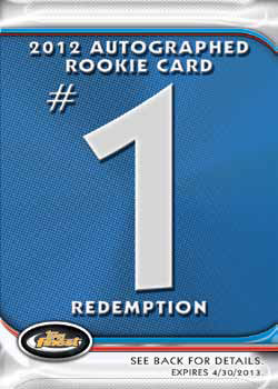 2012 Topps Finest Autograph Rookie Redemption Card #1
