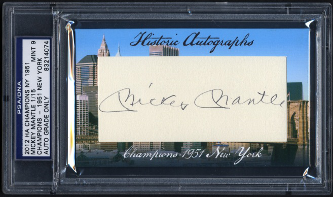 2012 Historic Autographs Mickey Mantle Cut Signature