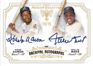 2012 Topps Museum Collection Willie Mays Hank Aaron Auto