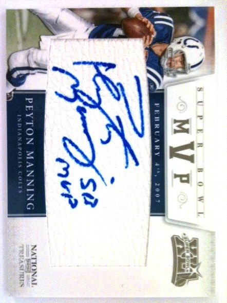 2011 Panini National Treasures Super Bowl MVP Peyton Manning Autograph Card