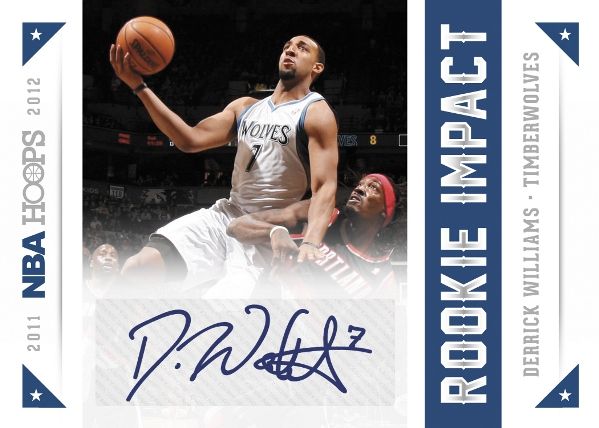 2012-13 NBA Hoops Rookie Impact Autograph Derrick Williams Card