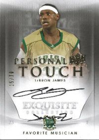 11/12 Upper Deck Exquisite LeBron James Personal Touch Autograph Favorite Musician Jay-Z