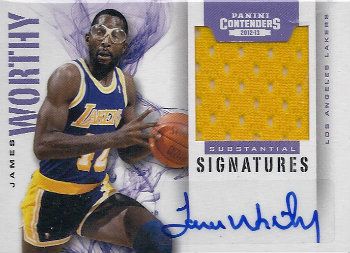12/13 Panini Contenders Substantial Signatures James Worthy Jersey Auto
