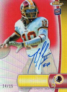 2012 Topps Finest Robert Griffin III On-Card Red Refractor Autograph #/15