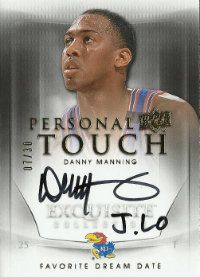 2011-12 Upper Deck Exquisite Personal Touch Autograph Danny Manning favorite Date J-Lo