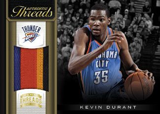 2012-13 Panini Threads Authentic Threads Kevin Durant Prime Jersey Card