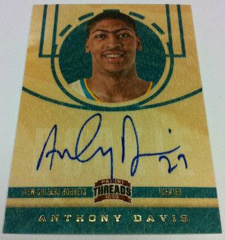 2012-13 Panini Threads Basketball Anthony Davis RC Autograph Card