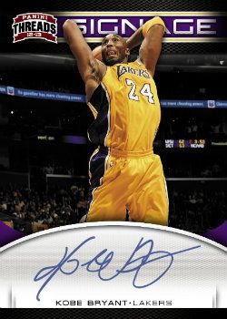 2012-13 Panini Threads Basketball Kobe Bryant Signage Autograph Card