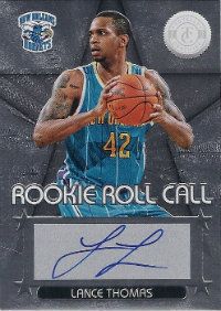 2012-13 Panini Totally Certified Rookie Roll Call Autograph #20 Lance Thomas