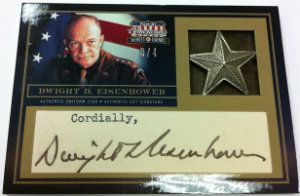 2012 Panini Americana Heroes and Legends Dwight D. Eisenhower Cut Autograph General Star