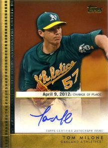 2012 Topps Update Tom Milone Autograph Card