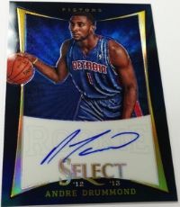 2012/13 Panini Select Andre Drummond Black Autograph RC