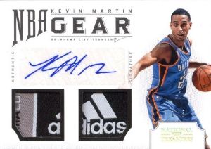 12/13 Panini National Treasures Kevin Martin NBA Gear Laundry Tag Autograph