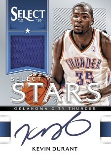 12/13 Panini Select Stars Kevin Durant Jersey Autograph