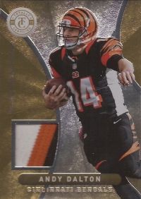 2012 Panini Totally Certified Andy Dalton Gold Materials