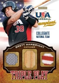 2013 Panini USA Baseball Champions Triple Play Brett Hambright