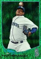 2013 Topps Series 1 Emerald Foil Felix Hernandez Parallel Card