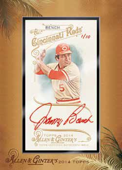 2014 Topps Allen & Ginter Johnny Bench Red Ink Auto