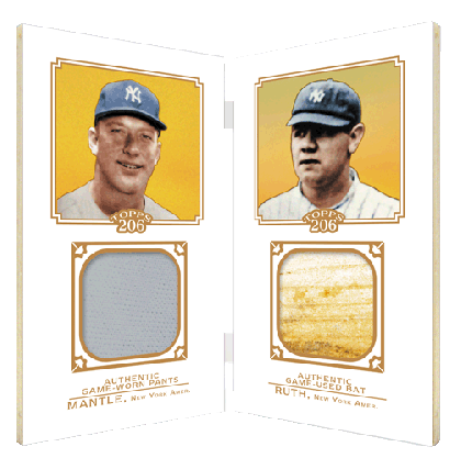 2010 Topps 206 Mickey Mantle Babe Ruth Dual Relic