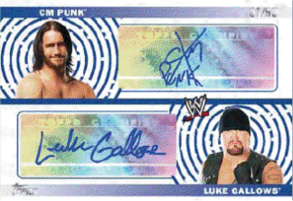 2010 Topps WWE CM Punk Luke Gallows Autograph