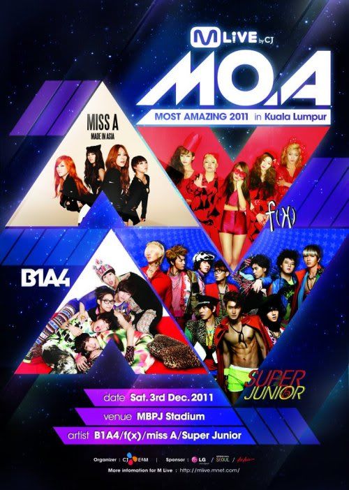 Mnet,concert,Malaysia,2011,Super Junior,f(x),Miss A,B1A4
