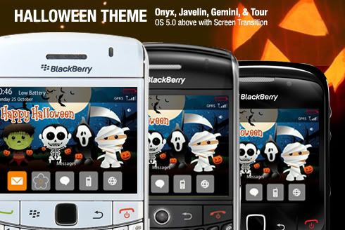 Free Halloween Theme for Blackberry Curve 8520 Gemini, 8900 Javelin, 9630 Tour, 9700 Onyx