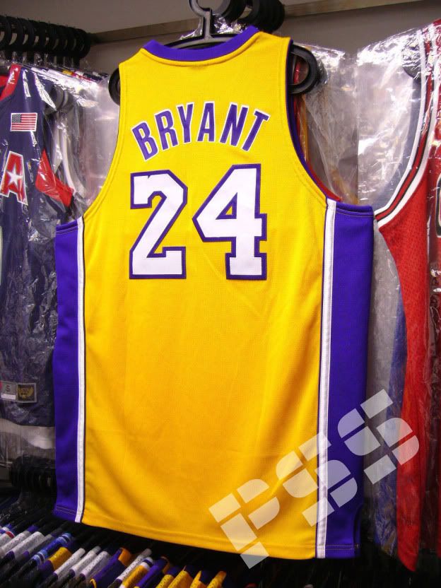 *球员版湖人科比绝版主场黄色球衣 nba lakers kobe bryant #24