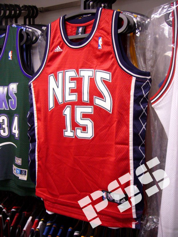 球迷版篮网卡达客场红色绝版球衣 nba nets vince carter #15 jersey