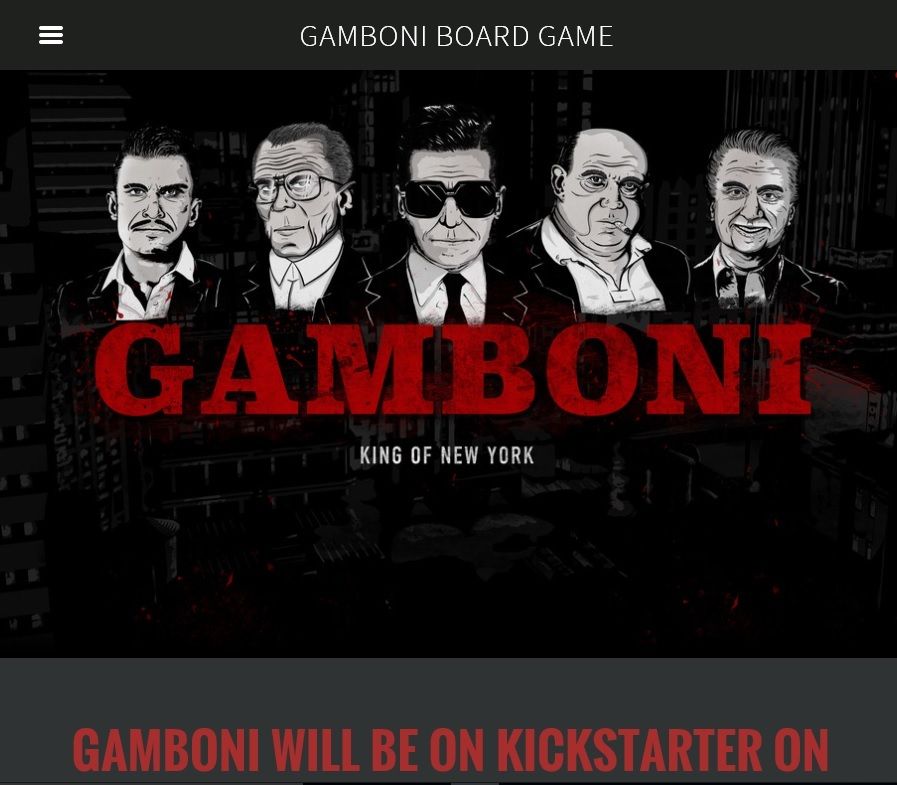 Gamboni King of New York website on Weebly to promote a Kickstarter campaign.