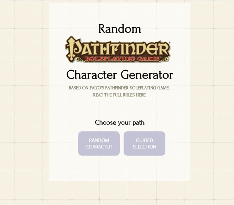 Javascript based Pathfinder Roleplaying Game character generator