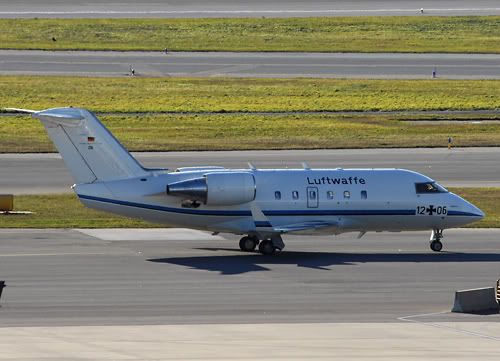 Die Hoffnung vieler Spotter auf einen A 310 oder A 319 der Luftwaffe erfüllte sich nicht: Westerwelle reiste lediglich mit einem Challenger 601 an