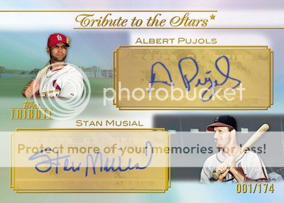 2011 Topps Tribute Albert Pujols/Stan Musial Dual Auto Stars