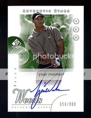 2001 Upper Deck SP Authentic Tiger Woods Autograph RC #/900